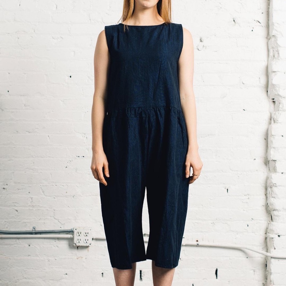 ilana kohn kate jumpsuit in dark denim